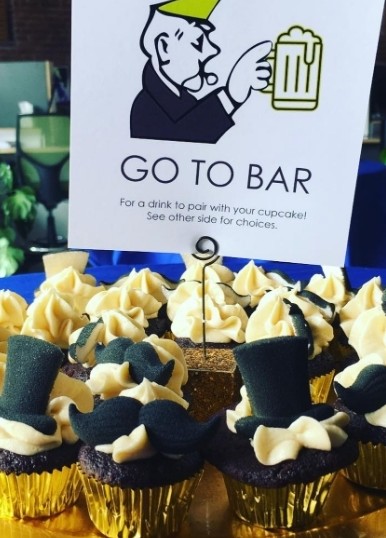 Go To Bar sign over custom cupcakes